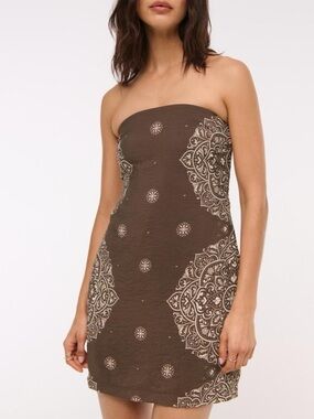 NWT Abercrombie & Fitch Scarlett Strapless Skort Mini Dress in Mandala Print